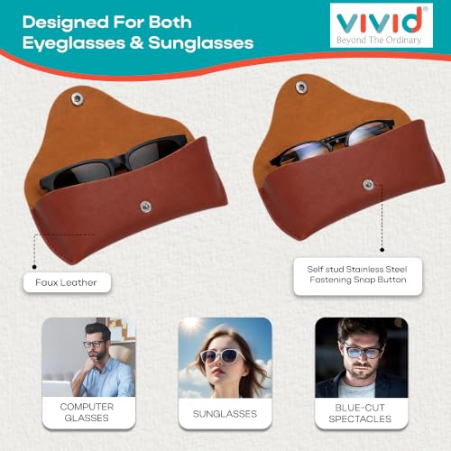 Image of VIVID Unisex Specs Snap Button Eyewear Dabbi Faux Leather Soft Case Cover