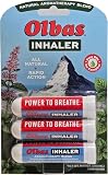Olbas Inhaler Aromatherapy, Essential Oil Inhaler with Natural Oils, 0.01 Oz Each, 3 Pack, Pocket Sized Nasal Inhaler Stick for Clear Breathing and Sinus Relief.