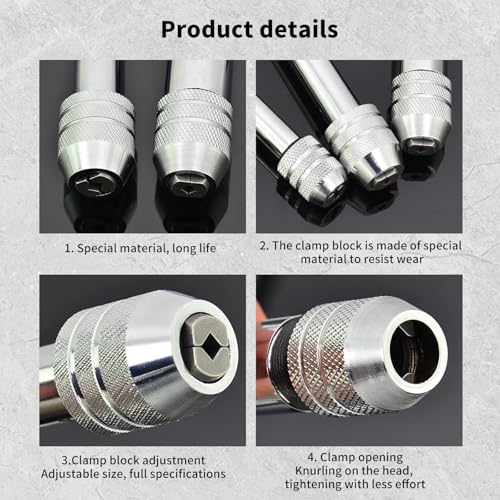 Bamyli T Griff Windeisen Ratsche, Gewindeschneider Halter, Einstellbar Windeisen, Extra Langer Stil für Metrische Gewindebohrer M5-M12