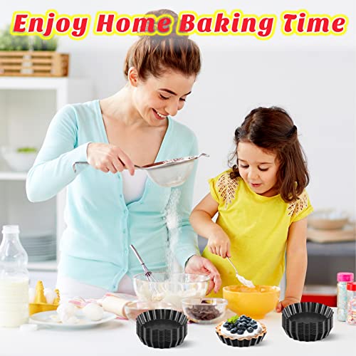 24 Pieces Mini Tart Pans With Removable Bottom 4 Inch Round Nonstick Quiche Pan Fluted Sided Tart Tins Non Stick Small Tart Mold For Kitchen Baking Pies, Tartlets, Mousse Cakes, Muffins #TOP5