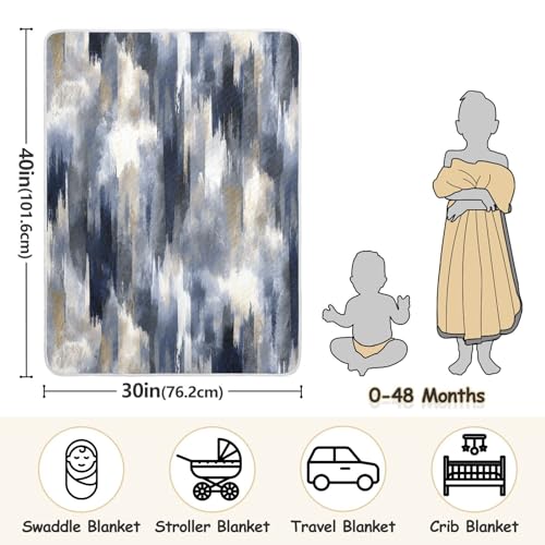 Kigai Watercolor Baby Blanket for Boys Girls Swaddle Blankets Soft Cozy Receiving Blanket Nursery Crib Blankets for Toddler Newborn, 30 x 40 Inch3
