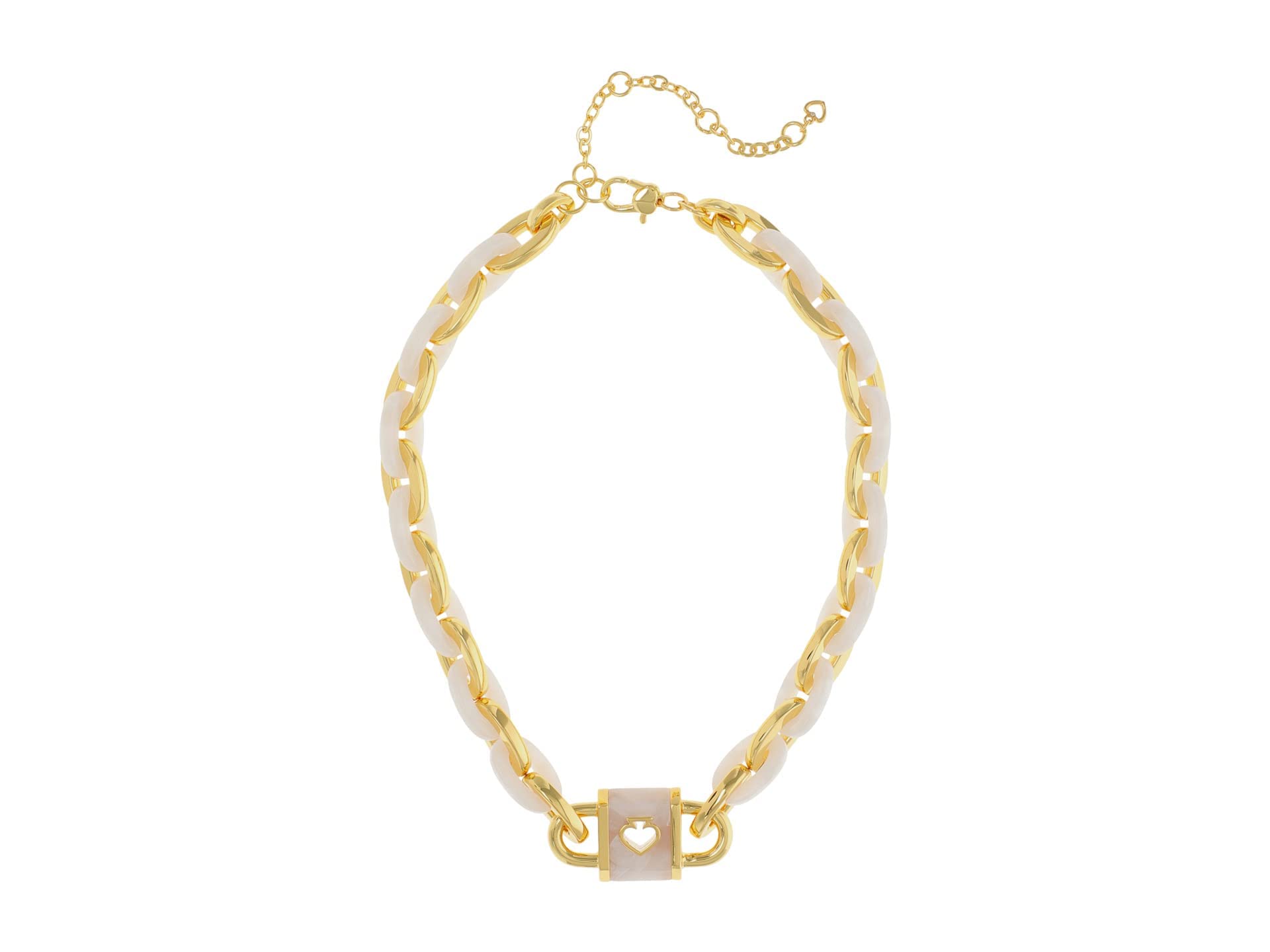 Kate Spade New York statement link necklace, White Gold