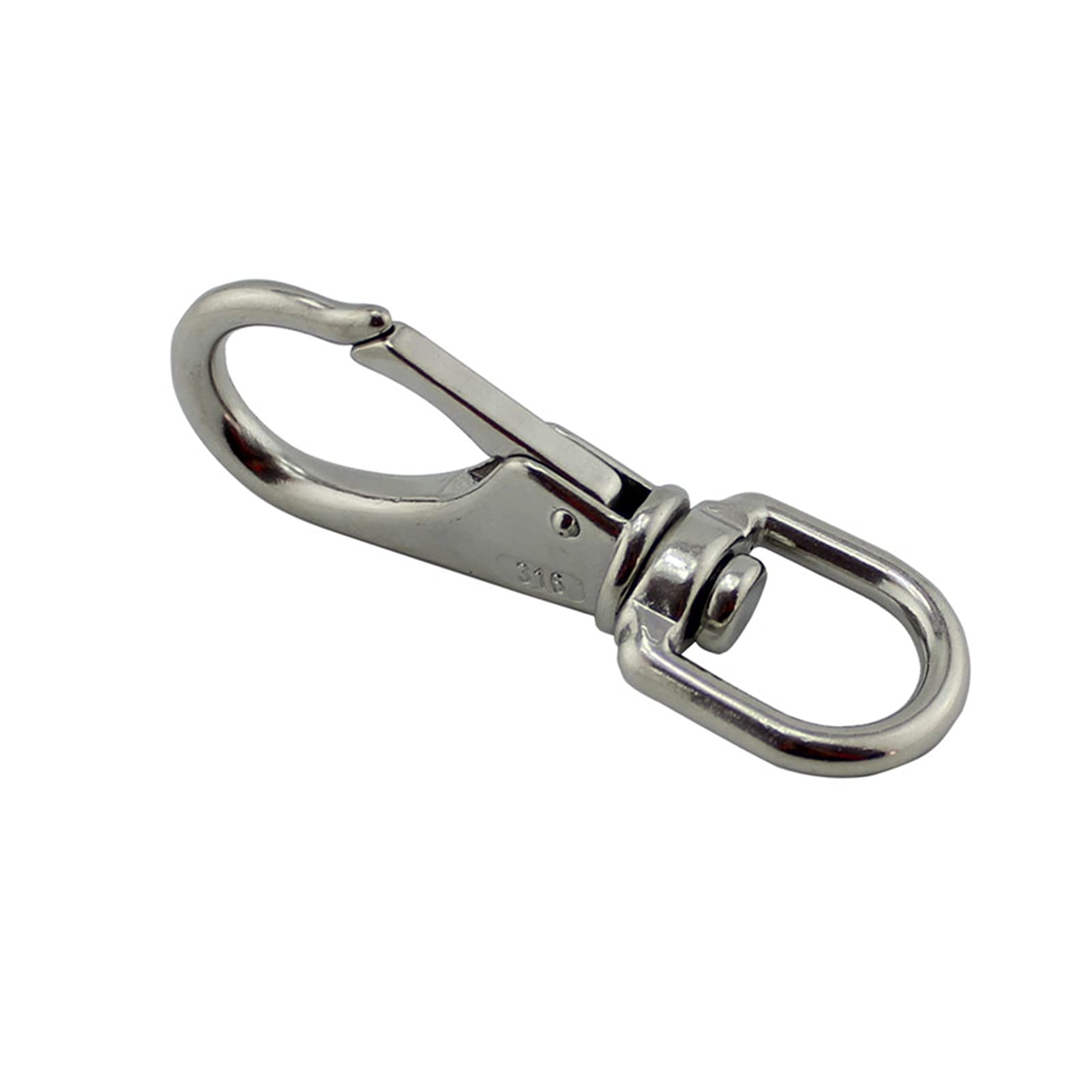 Downwind Packung 6 Marine Boat Drehung Augenfeder Snap Haken Größe 2# M6 304 Edelstahl Silberkette Befestigungshaken Karabiner (Color : 6PCS M6)