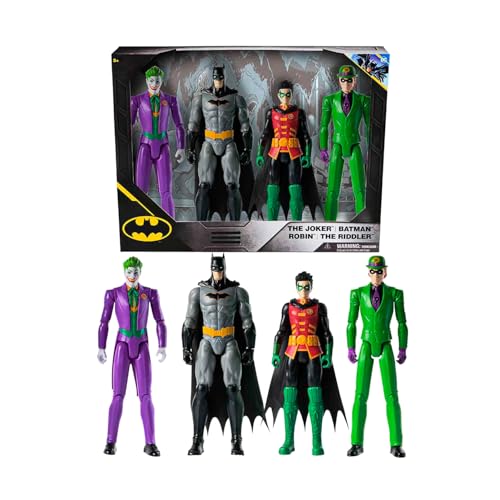SUNNY, Figuras de A&ccedil;&atilde;o, Pack 4 Figuras De Batalha, 30 cm, Batman, Coringa, Charada e Robin