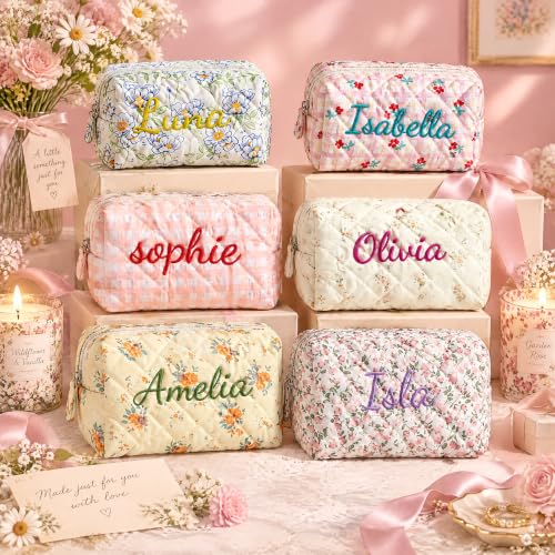 Custom Embroidered Flower Cosmetic Bag  - image 6