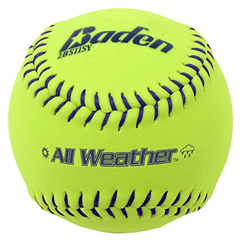 Baden All-Weather Practice Softballs - 11 Water-Resistant Design for Wet Conditions | Durable Training Balls | 12-Pack