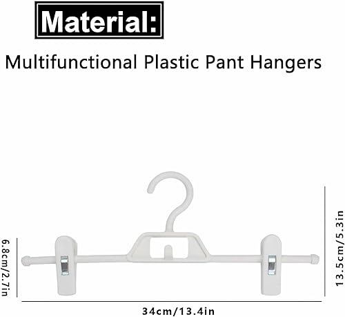 Miniatura 2 de Perchas de plástico para pantalones, paquete de 10 perchas para pantalones con clips, perchas para ropa con clips giratorios y ajustables de 360,