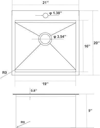 Miniatura 4 de VAPSINT Fregadero de cocina para exteriores de 21 x 20 pulgadas, fregadero de barra con estación de trabajo de un solo tazón de 21 pulgadas,