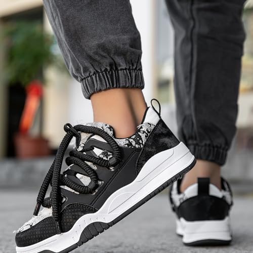 Fashion Leather Lace-Up Chunky Sneakers for Men Lightweight Platform Walking Running Driving Casual Sport Shoes4