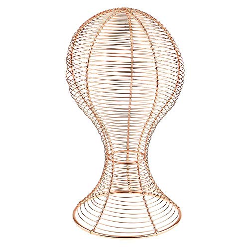 Expositor de peluca elegante en oro rosa de metal resistente 2