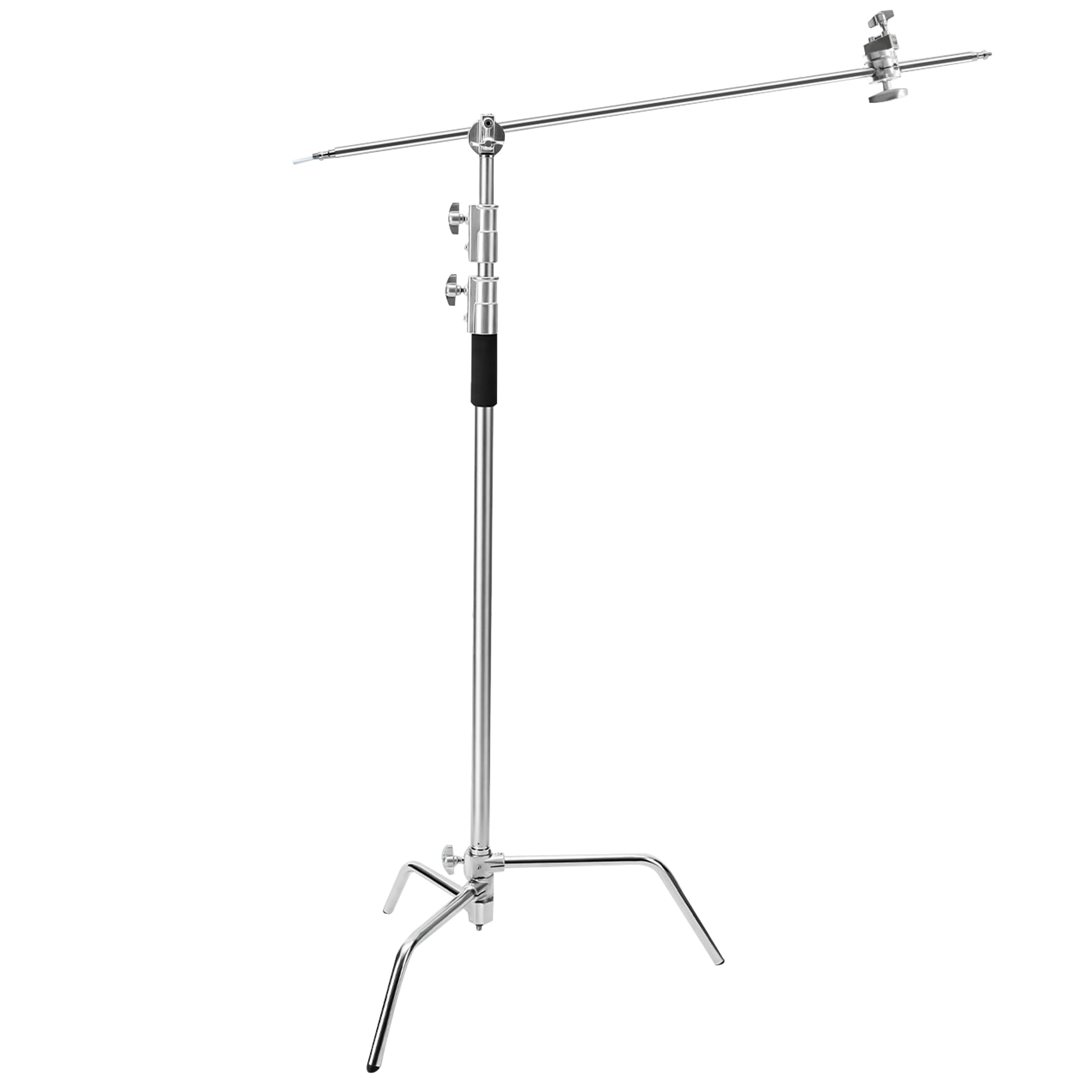 HIFFIN 9.5Ft Heavy Duty Light Stand Stainless Steel C Stand Turtle Base Stability, and Dynamic 4.2Ft Boom Arm and Grip Head Perfect for Photo Studio and Video Lighting