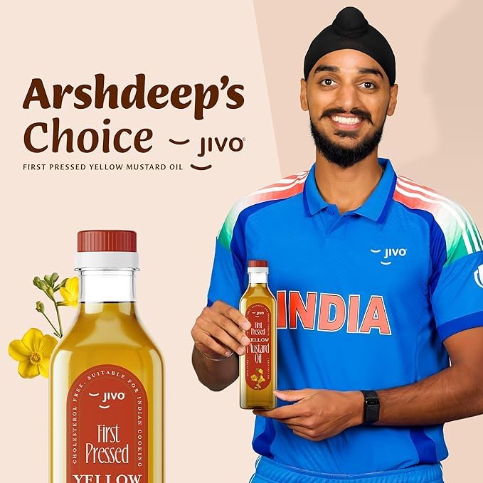 Image of Jivo First Pressed Yellow Mustard Oil 1L + 1L Offer | Cooking Oil for Indian Dishes | Contains MUFA & PUFA | Fortified with Vitamins A&D