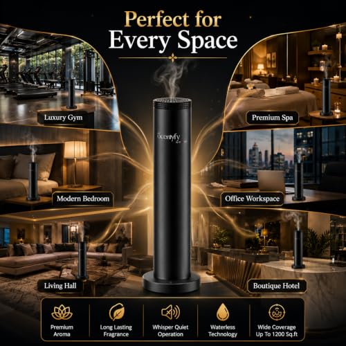 Image of SCENTYFY by STARQ Halo 2.0 Smart Air Scent Diffuser, Waterless Aroma Machine with Cold Atomization, Ultra Quiet No-Heat Technology for Home, Office, Gym & Hotel with 100ml Starter Perfume