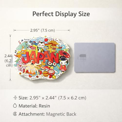 Imán decorativo japonés para refrigerador, rojo, ovalado miniatura 6