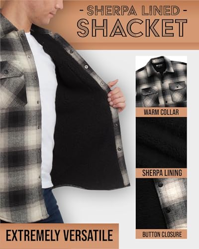 Matix Men's Plaid Sherpa Lined Flannel Shirt Jacket (Sizes: S-XL)2