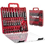 LLNDEI Magnetic Impact Nut Driver Set, 55PCS 1/4 socket set with Deep Driver Bit Sets Includes Bit Extension, Pivoting & Wing Nut Setters Compatible with Impact Drills & Deep Drivers