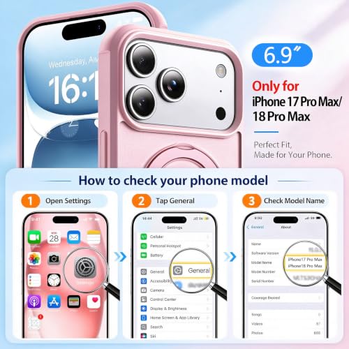 Image of for iPhone 18 Pro Max & iPhone 17 Pro Max Case with Stand,Pink