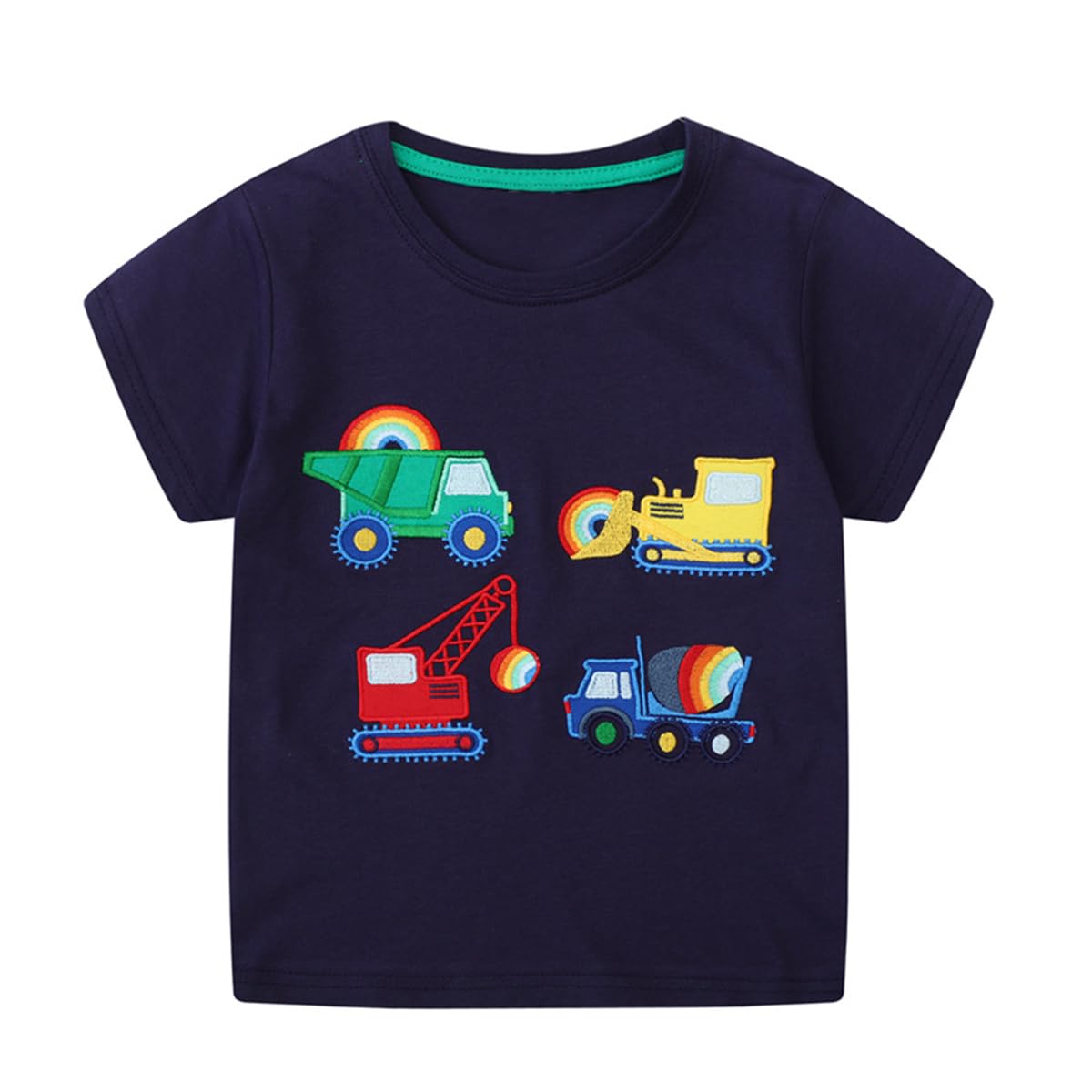 Warmbaby Construction Shirts Toddler Boy Kids Short Sleeve T Shirt Truck Clothes