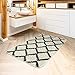 Produktbild TT Home Badematte Mit Rautenmuster HochflorTeppich Für Badezimmer Waschbar rutschfest, Farbe:Creme, Größe:80x150 cm