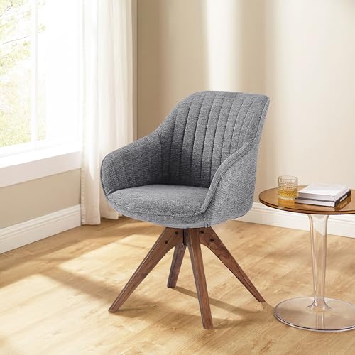 Zouron Drehstuhl Esszimmer, Sessel Grau Leinen Polsterstuhl Armlehnstuhl...