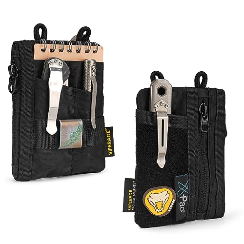 Image of VIPERADE VE18-S Small EDC Pouch, Mini Pocket Organizer Pouch for Men, EDC Pocket Organizer Pouch, 3 Slots with 2 Zipper Pockets, Velcro Pouch Multitool Pouch