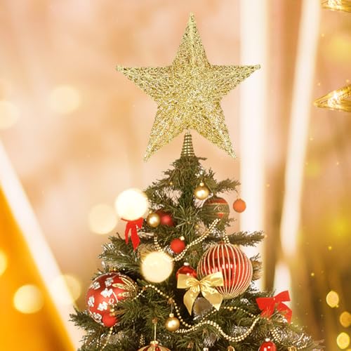 Christbaumspitze Stern, 20 x 24cm Weihnachtsbaumspitze Baumspitze...