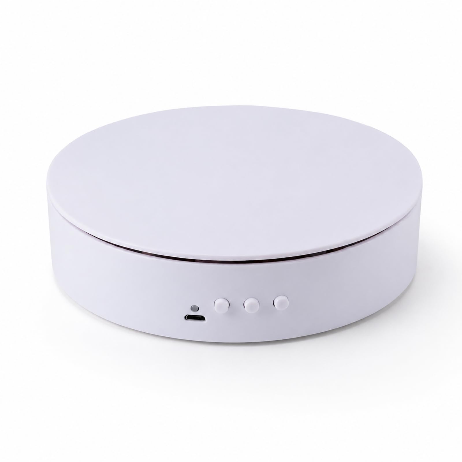 Base Rotante Elettrica Regolabile, Bianco Satinato, Diametro 15 Cm
