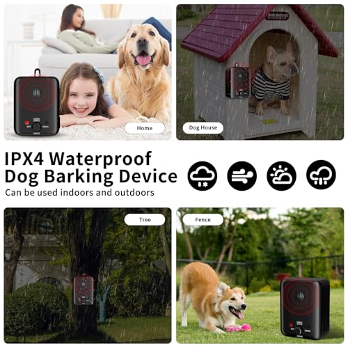Anti Bell Gerät Hunde, 3 Modi Antibell Ultraschall Gerät, 33 Fuß Stopp Hundebell Gerät, IPX4 Wasserdichtes Anti-Bell-Mittel für Hunde das Training Großer Kleiner Hunde im Freien Innenbereich Antibell