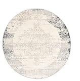 RugVista, Alaska, Teppich, Hochflor Teppich, ∅ 150 cm, Rund, Modern, Oeko-Tex Standard 100, Polypropylene, Flur, Schlafzimmer, Küche, Wohnzimmer, Hell Grau / Cream, Beige
