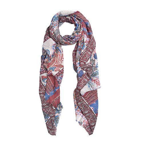 Premium Tribal Paisley Floral Print Frayed Edge Scarf Shawl Wrap - Diff Colors