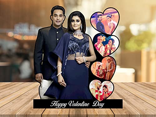 Image of Customized Valentine Day Photo Frame for Gifts | Personalized Couple Photo Collage Frame with Custom Photo Printing | Romantic Anniversary, Wedding, Engagement, Birthday & Valentine Gift