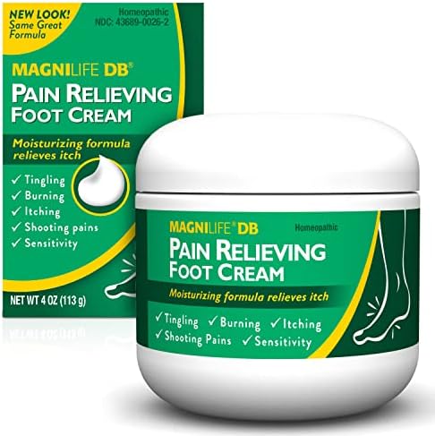 MagniLife DB Pain Relieving Foot Cream, Calming Relief for Burning, Tingling, Shooting & Stabbing Foot Pain, Moisturizing Foot Cream Suitable for Diabetic and Sensitive Skin - 4oz