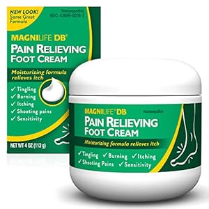 MagniLife DB Foot Cream, Calming Relief for Burning, Tingling, Shooting & Stabbing Foot Sensations – Soothes Dry, Cracked, Itchy, Sensitive Skin (4 oz Jar)