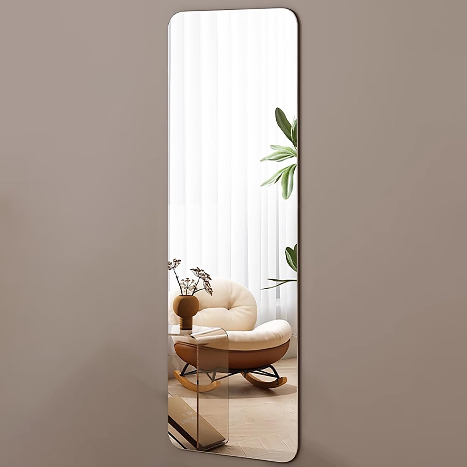 Specchio adesivo da parete in acrilico HD, infrangibile, design adesivo, senza bisogno di fori, flessibile e infrangibile, per arredamento del soggiorno (20 x 60 cm)