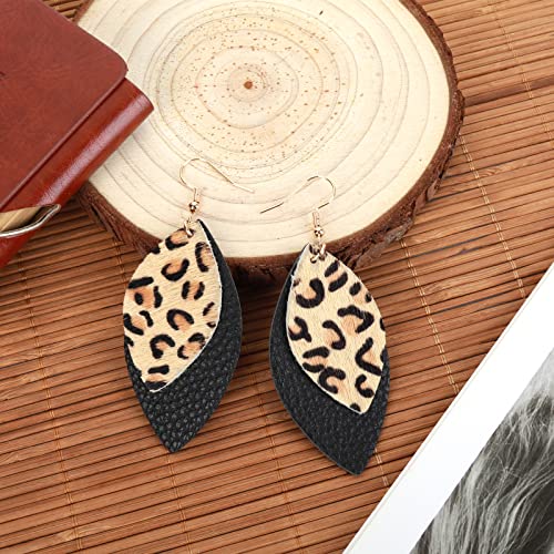 Leopard Print Earrings For Women Cheetah Print Earrings Animal Print Earrings Fashion Boho Fringed Statement Earrings Soft And Lightweight Leopard Handmade Tear Drop Dangle Earrings Jewelry3