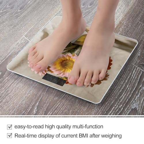 Báscula digital vintage girasol 180 kg para baño miniatura 5