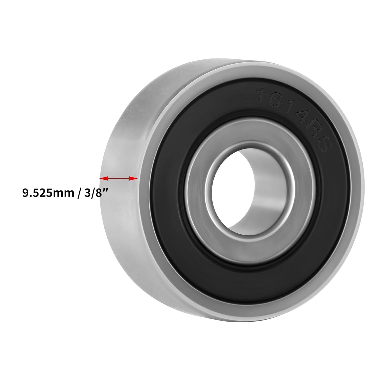 4Pcs 1614-2RS 3/8”x 1-1/8”x 3/8”Carbon Steel Deep Groove Ball Bearings- Bearing Steel and Double Rubber Sealed