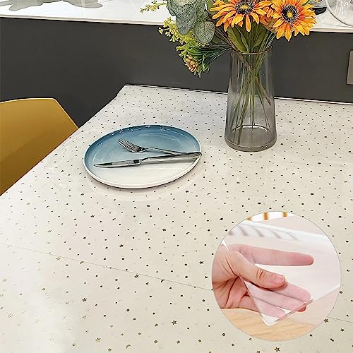Toalha de mesa antimanchas, 45 x 180 cm, lavável, impermeável, mesa transparente para bancada, tamanho personalizado, toalha de mesa para sala de jantar, cozinha e piquenique, espessura de 3 mm