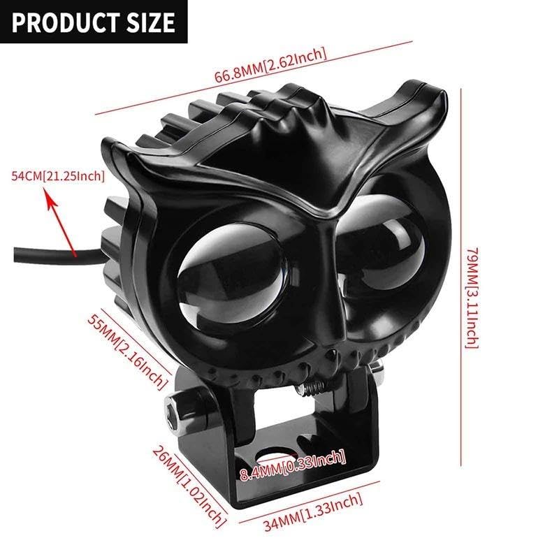 Image of NIGHT LIFE Owl Eye Dual Color LED Motorcycle Fog Light 12V 3000K 6000K White Yellow High Low Beam Auxiliary Driving Spotlight for ATV Car Truck UTV Pack of 2