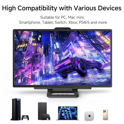 Image of 24 inch Large Portable Monitor, IPS USB-C HDMI Work Home Gaming Second Monitor 4.2 inch Height & 90 Rotation Adjustable Stand for Laptop, MacBook, Phones, PS4&5, Switch Xbox