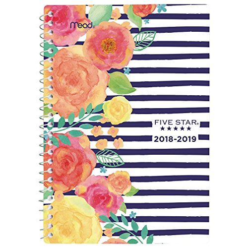 Five Star 2018-2019 Academic Year Weekly & Monthly Planner, Small, 5-1/2 X 8-1/2, In Bloom, Stripe (Caw457D3) #TOP25