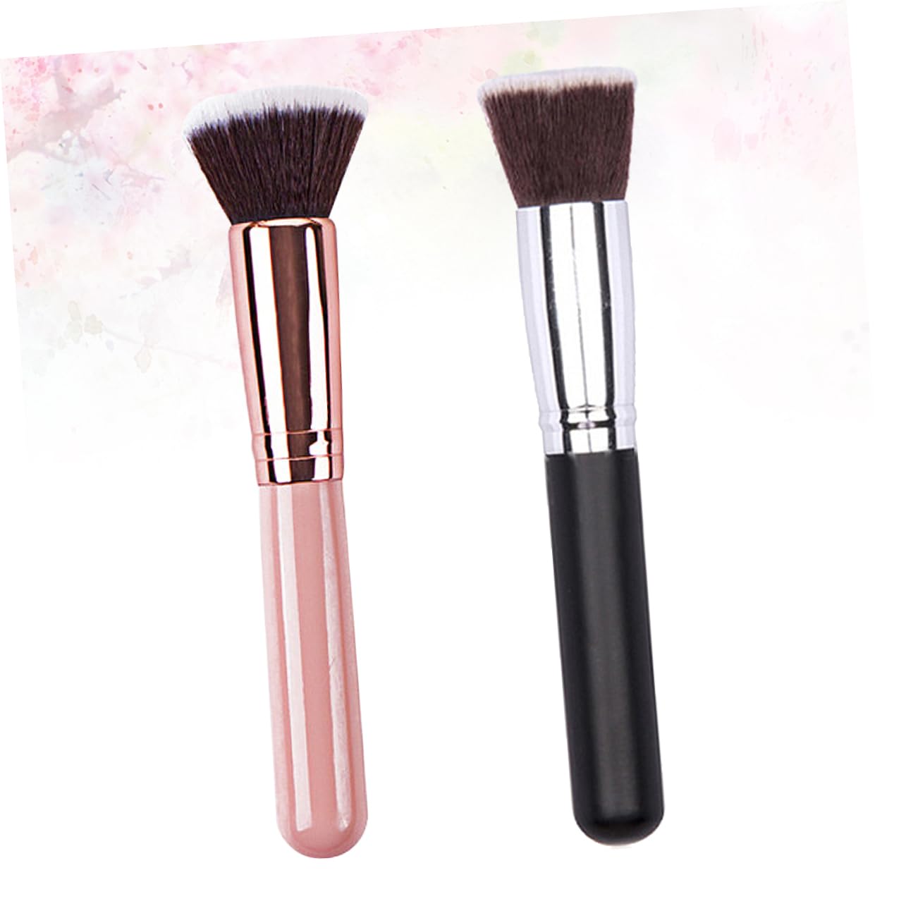 FRCOLOR 2pcs Wooden Handle Makeup Brush Set Blending Brush for Cosmetics Double Sided Makeup Tools Soft Dense Rayon Portable Comfortable