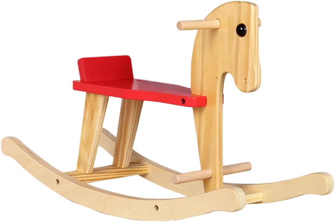 Generic Wooden Rocker Horse Miniature Rocking Chair with Handrails for Easy to Assemble Plaything Chair Stable Forward and Backward Movement Birthday