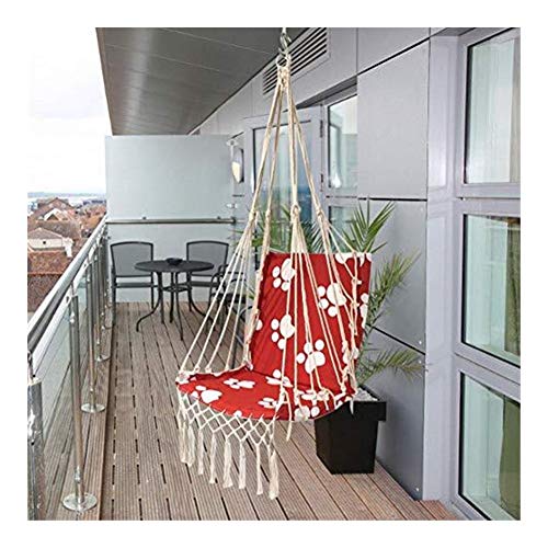 Sling Hammock Swing Seat Hanging Chair Swing, Hammock Hanging Chair Swing Canvas Soft Sponge Indoor And Outdoor Hanging Chair,Outdoor Hammock Camping Swing Hammock Chair (Color : Orange) #TOP7