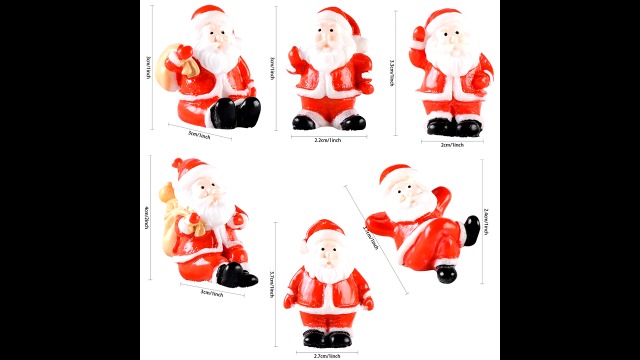 3-Piece Resin Santa Claus Miniature Figurines - Small Christmas Ornaments For Tree, Table, Or Decor - View #3