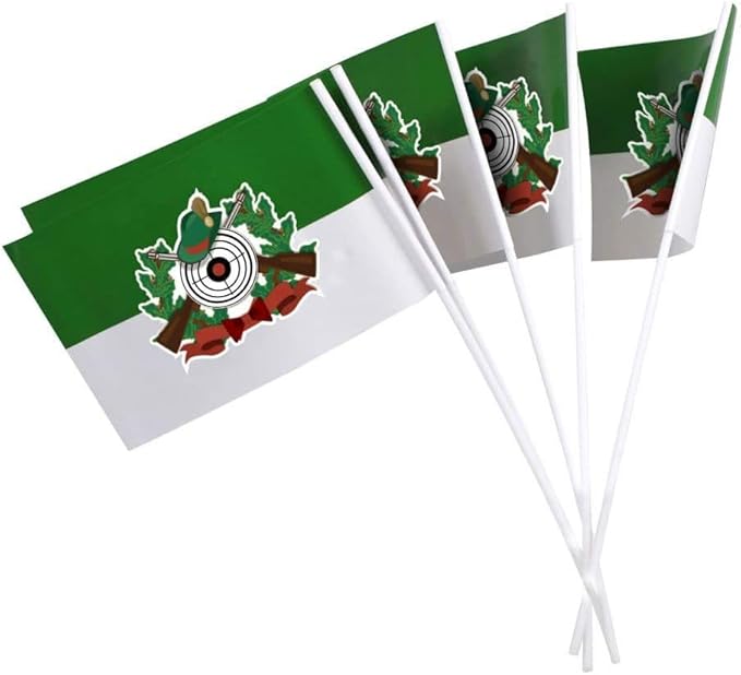 50 Stück Papierfähnchen (regenfest), grünweiß mit farbigem