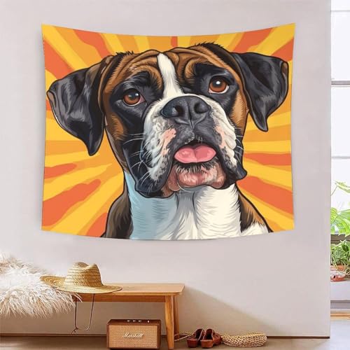 Tapisserie murale effet 3D le boxeur en tissu haut de gamme