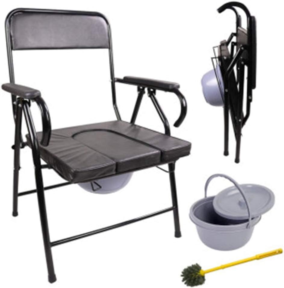 Obesity Bedside Commode Chair Folding Portable Toilet
