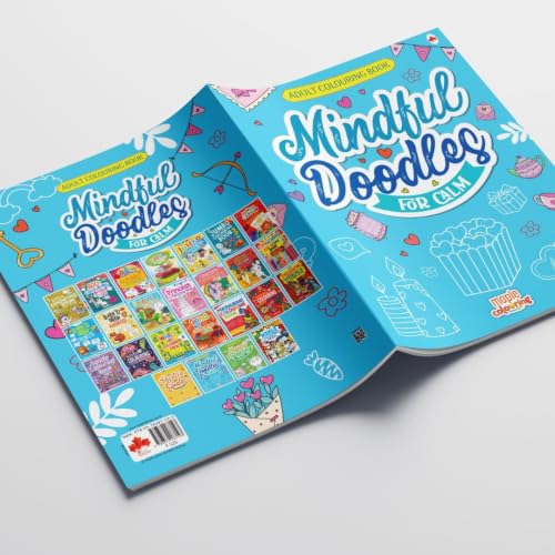 Image of Adult Colouring Book - Mindful Doodles for Calm - Colouring Activity Books for Adults - Creative Colouring Book to Reduce Stress