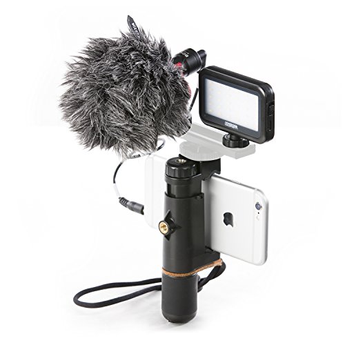 BOYA by-MM1 Shotgun Microphone with PSC1 SmartGrip Selfie Stand with PL30 Light